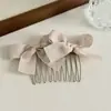 Grampo de Cabelo Laço de Ballet Estilo Francês com Toque de Luxo, Pente de Cabelo com Laço Versátil para Franja, Pente para Penteado, Presilha de Cabelo, Acessório de Cabelo