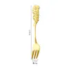 Cucharita Transfronteriza Acero Inoxidable Vajilla Cuchara Flor de Rosa Cuchara para Remover Café Cuchara para Postre Yogurt Oro Rosa Creativo