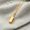 O Mesmo Estilo da Loja Dourada, Corrente para Clavícula de Tijolo de Ouro Imitação Brilhante tipo Gelo para Mulheres, Colar de Ouro de Areia Vietnamita, Joia Moderna e Duradoura