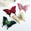 Novo prendedor de cabelo com laço de tecido de alta qualidade, pingente de veludo de camada dupla, decoração de árvore de Natal em flocado rosa, arranjo de cena