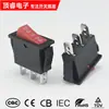 Interruptor Kcd3 Vermelho Formato de Barco Três Pinos Três Velocidades Tampa Vermelha Desliga Automaticamente Manualmente Alimentação Rocker 16A250V Alta Corrente