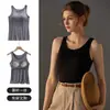 Nuevo Camisole de Primavera y Verano con Copas en el Pecho, Capa Base de Seda de Hielo, No Necesita Usar Sujetador, Espalda Hermosa, Camiseta sin Mangas Versátil para Yoga y Deportes para Mujeres