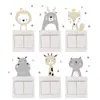 Sw-01-06 Caricatura Linda Cara Sonriente Animal Pequeño Switch Pegatina Autoadhesiva Pegatina de Pared Habitación de Niños Switch Pegatina Decorativa