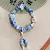 Pulsera de Cerámica Jingdezhen Pulsera de Estilo Étnico Joyería de Círculo Único Pulsera de Cuentas con Hilo Elástico Hecho a Mano Fabricante Suministro