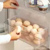 Caja de Almacenamiento para Huevos para Puerta Lateral de Refrigerador Artefacto de Almacenamiento para Huevos Volteador de Huevos Rejilla para Huevos Bandeja para Huevos