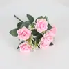 Buquê de rosas artificiais de 6 cabeças flor pequena caixa de flores decorativa estilo europeu arranjo de flores decoração flor artificial casamento flor de seda flor decorativa