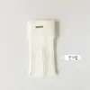 Botas Meia Femininas Off-White para Outono e Inverno, Meias de Cano Médio, Meias Largas, Meias-Calça Quentes de Cano Médio com Etiqueta Metálica, Tricô Feminino