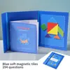 Quebra-cabeça de tangram magnético para crianças e alunos do ensino fundamental Quebra-cabeça colorido da primeira série Brinquedo de madeira Quebra-cabeça de educação infantil