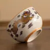 Taza de té, Taza de maestro, Taza individual, Cuenco de té, Juego de té Kung Fu de cerámica para un solo hogar, Caja de regalo con logo, Dragón y Fénix de cerámica