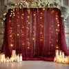 Envio Transfronteiriço de 2 Peças de Decorações de Véu de Noiva com Luzes de Fio para Montagem de Cenário de Sessão de Fotos de Festa de Aniversário