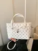 Bolsa de ombro fofa com poá estilo girlcore transfronteiriça, bolsa tote versátil de grande capacidade estilo coreano, bolsa transversal de moda nicho