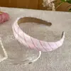Diadema con Diseño de Corona Alta para Hacer que el Rostro Parezca Más Pequeño, Lujo Ligero, Antideslizante, Tejido, Patrón de Cuadros y Lunares, Sensación de Alta Gama para Adultos y Mujeres Jóvenes