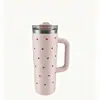 Taza de café inclinada de 25 ml, taza aislada para niñas, alto valor estético, taza de café de gran capacidad, vaso para hielo para coche, vaso con pajilla de doble uso