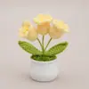 Adorno de Planta en Maceta de Muguete Tejido a Crochet Hecho a Mano, Regalo de Mini Planta en Maceta Tejido a Mano, Decoración de Oficina