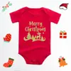 Feliz Natal Roupa de Bebê para Engatinhar Vermelha de Natal Manga Curta Algodão Body para Bebê Hakayama