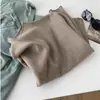 Suéter Casual Gola Alta Meia Manga Listras Coloridas Estilo Coreano Outono Inverno Versátil Manga Longa Roupa de Baixo 2024 Básico Efeito Emagrecedor