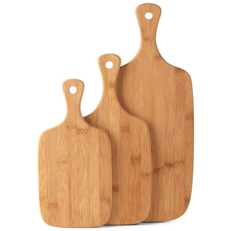 竹制切菜板创意带手柄砧板三件套实木披萨板牛排面包板BSCI
