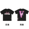 En stock Vlone High Street Big V Mariposa Letra Calavera Esqueleto Limitado Big V Colección Casual Camiseta de Manga Corta para Hombres y Mujeres