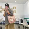 Bolso de lona para mujer, de hombro, pequeño, fresco, portátil, para libros, de gran capacidad, bandolera, para estudiantes, versátil, estilo japonés, bolso de tutorial, moda