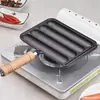 Frigideira de salsicha grelhada comercial forno doméstico ferro fundido rede multifuncional para ovos de codorna espetos vermelhos panela para exterior fabricante