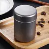 Pequeño Recipiente Portátil de Titanio Puro para Té, Recipiente para Té Pu'Er, Recipiente Vacío, Recipiente Sellado Portátil de Aleación de Titanio para Viajes y Exteriores, Caja de Té Portátil
