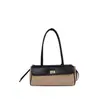 Elegante bolso baguette acolchado de gamuza estilo vintage, nuevo bolso de hombro versátil con cierre