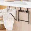 Suporte de lixo para porta de armário de pia de banheiro, suporte de rack para saco de lixo pendurado, ferramenta multifuncional de armazenamento de lixo para cozinha