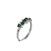 Anel de Prata S925 com Incrustação de Jadeíta de Grau A Exquisito Simples Moda Luxo Leve Versátil