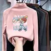 Camiseta de base masculina 2026 novo estilo primavera, outono e inverno camiseta de base de fleece de gola alta masculina top interno de bebê