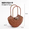 Bolso de Ratán Arreglo Floral Arte Floral Ratán de Imitación Tejido a Mano Floristería Cesta de Flores de Mimbre Adorno para Sala de Estar Fotografía Cesta Pastoral