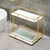 Tocador de Lujo Ligero Estante de Almacenamiento de Cosméticos Lavabo de Baño Inodoro Tocador Almacenamiento de Doble Capa de Escritorio de Lujo Ligero