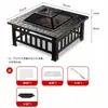 Conjunto Completo de Fogareiro para Chá, Churrasqueira, Churrasqueira de Pátio Exterior, Mesa Aquecida, Grelha de Churrasco, Churrasqueira Exterior