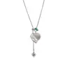 Collar turquesa en forma de corazón estilo coreano con un diseño único, cadena ajustable para la clavícula, lujo ligero, no se decolora, joyería estilo ins