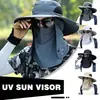 Sombrero de Sol UPF 50+ con Protector Facial y de Cuello Ala Ancha Protección UV Sombrero de Pesca para Hombres Mujeres Senderismo al Aire Libre Jardinería