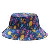 Sombrero de pescador estampado imitación seda estilo étnico sombrero de moda retro para niños ala ancha protección facial a prueba de viento sombrero tipo cubeta comercio exterior Mayoreo