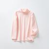 Camiseta Térmica de Base Cálida para Otoño e Invierno para Niños, Top de Otoño para Niños Estilo Coreano de Cuello Medio, Ropa Interior para Bebés Niñas Top de Color Sólido de Cuello Medio-Alto