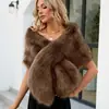 CIP0242 Otoño Invierno Bufanda Chal Grande de Piel Sintética Múltiples Colores Bufanda Novia Vestido de Boda Chal Cruzado