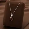 Colar de Aço Titânio Moda Transfronteiriça para Mulheres, Não Desbota, Luxo Leve, Versátil, High-End, Joia de Corrente de Clavícula Luxuosa, Pronto para Venda