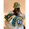 Gorros Transfronterizos, Gorros de Punto de Robot Lindos, Cara Sonriente de Ojos Grandes de Dibujos Animados, Gorros Cálidos de Lana para Otoño e Invierno, Gorros de Frío para Mujer