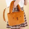 Bolsa de Pelúcia Casual Cultural e Criativa, Bolsa de Ombro, Bolsa de Compras de Grande Capacidade, Roupas para o Dia a Dia e Trabalho, Bolsa Tote Literária e de Lazer, Personalizada