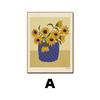 Set de Pinturas Decorativas para Sala de Estar Vintage Estilo Francés, Pintura de Mesa de Girasol, Cabecera de Dormitorio, Arte de Pared para Comedor