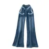 Jeans retro de pierna ancha de cintura alta para mujer, estilo coreano de nicho, corte holgado, adelgazantes, pantalones largos rectos bordados, colección de otoño 2026