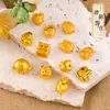 Cuentas Espaciadoras de Gato de la Fortuna Chapadas en Oro de Larga Duración, Nuevos Accesorios de Joyería Estilo Chino, Cuentas Espaciadoras Chapadas en Cobre Dorado para Collares y Pulseras DIY para Mujeres