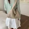 Bolsas de Nicho Coreanas Transfronteiriças, Grande Capacidade Feminina Novo Estilo 2026 Bolsa Tote Simples e Fashion, Bolsa Transversal Casual de Couro Macio