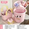 Juego de lavabo y cubo para dormitorio con asa, cubo de lavado y almacenamiento para dormitorio estudiantil, cubo de plástico portátil para el hogar para bañarse