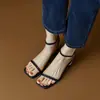 Elegantes Sandalias de Punta Abierta para Mujer con Tacón Grueso, Novedad Verano 2026 Versátiles de Moda Estilo Hada Zapatos de Punta Cuadrada de una Sola Correa con Tacón Medio