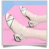 Sandalias Sw de Tira Plana para Mujer con Tacón Grueso, Versátil Color Negro, Primavera/Verano 2026, Cómodas, Elegantes, Estilo Socialité, Talla 41