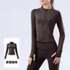 Nuevo Estilo Otoño Set de Yoga para Mujer Chaqueta Corta con Cremallera Adelgazante para Exteriores Correr Pilates Fitness Conjunto de Dos Piezas