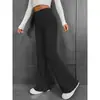 2026 Comércio Exterior Europeu e Americano Moda Cruzada Casual Cor Sólida Boca de Sino Cintura Alta Slim Fit Emagrecedor Calças Outono e Inverno Nova Roupa Feminina