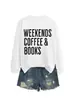 Fines de Semana Café Libros Amazon Ebay Sitio Independiente Moda Casual Sudaderas de Otoño e Invierno para Mujer
